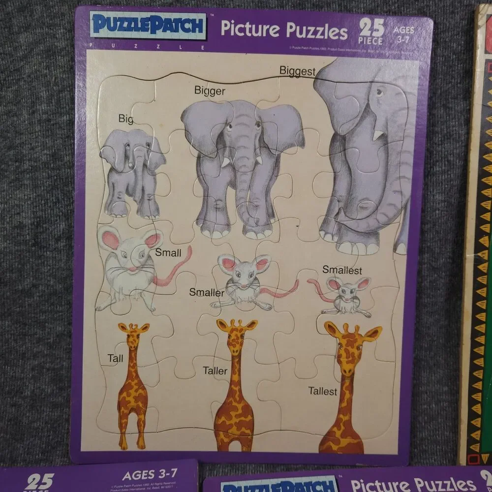 Disney Lion King Mufasa Barney The Dinosaur Puzzle Patch Picture Puzzles Lot